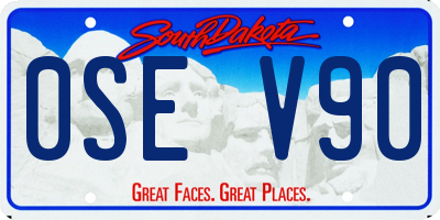 SD license plate 0SEV90