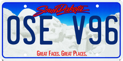 SD license plate 0SEV96