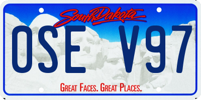 SD license plate 0SEV97