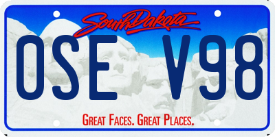 SD license plate 0SEV98