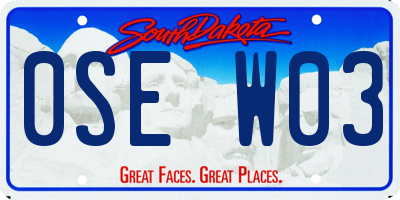 SD license plate 0SEW03