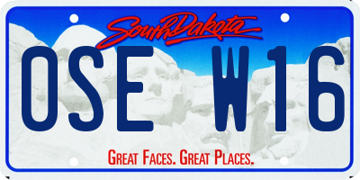 SD license plate 0SEW16
