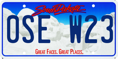 SD license plate 0SEW23
