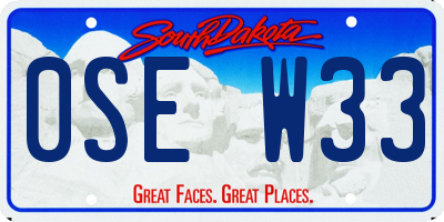 SD license plate 0SEW33