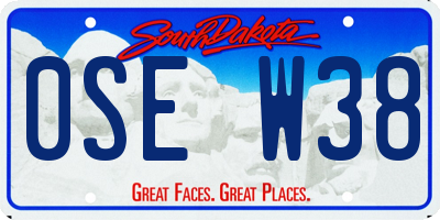 SD license plate 0SEW38