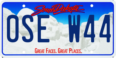 SD license plate 0SEW44