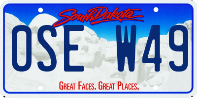SD license plate 0SEW49