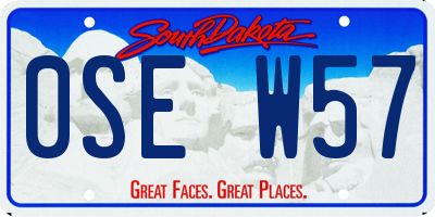 SD license plate 0SEW57