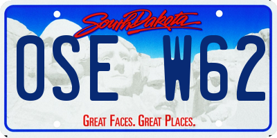 SD license plate 0SEW62