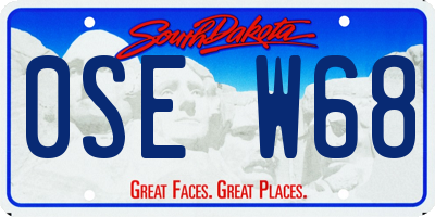 SD license plate 0SEW68
