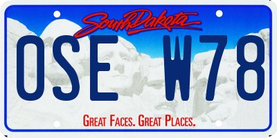 SD license plate 0SEW78