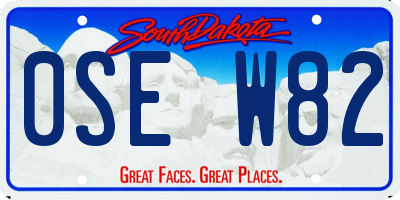 SD license plate 0SEW82