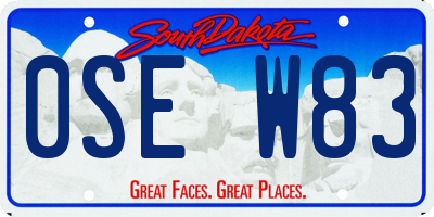SD license plate 0SEW83