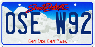 SD license plate 0SEW92
