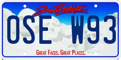 SD license plate 0SEW93