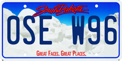 SD license plate 0SEW96