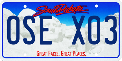 SD license plate 0SEX03