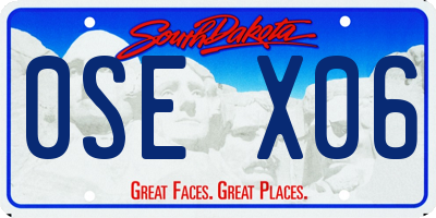 SD license plate 0SEX06