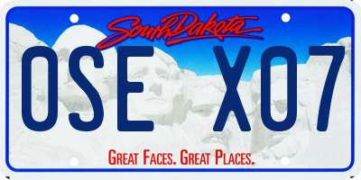 SD license plate 0SEX07