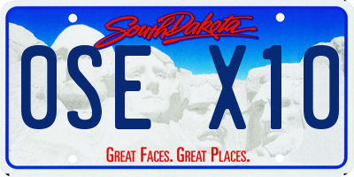 SD license plate 0SEX10