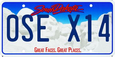 SD license plate 0SEX14