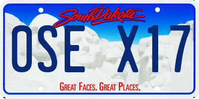SD license plate 0SEX17