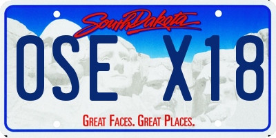 SD license plate 0SEX18