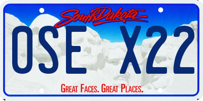 SD license plate 0SEX22