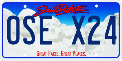 SD license plate 0SEX24