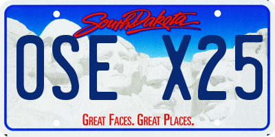 SD license plate 0SEX25