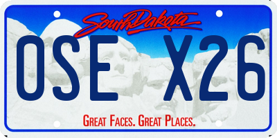 SD license plate 0SEX26
