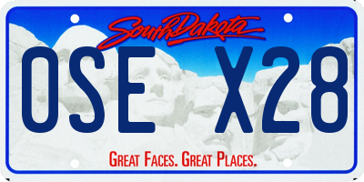 SD license plate 0SEX28