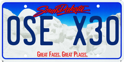 SD license plate 0SEX30