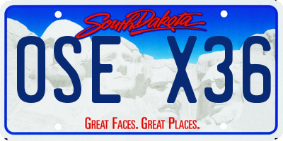 SD license plate 0SEX36