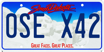 SD license plate 0SEX42