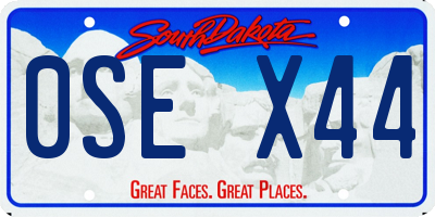 SD license plate 0SEX44