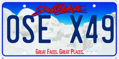 SD license plate 0SEX49