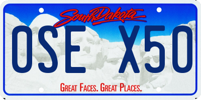SD license plate 0SEX50