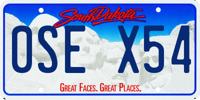 SD license plate 0SEX54