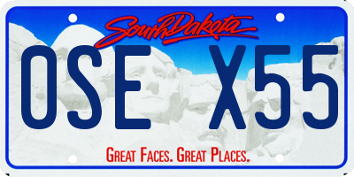 SD license plate 0SEX55