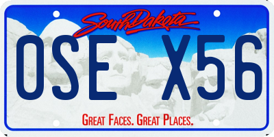 SD license plate 0SEX56