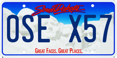 SD license plate 0SEX57
