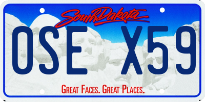 SD license plate 0SEX59
