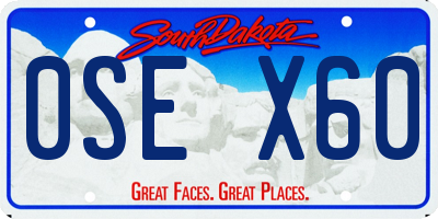SD license plate 0SEX60