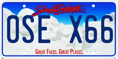 SD license plate 0SEX66