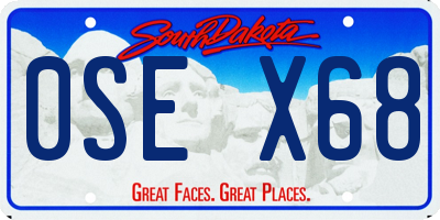 SD license plate 0SEX68