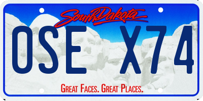 SD license plate 0SEX74