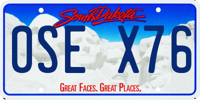 SD license plate 0SEX76