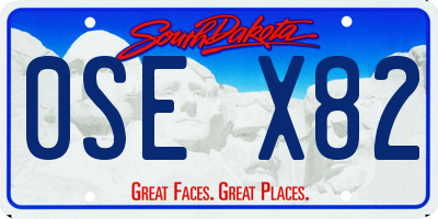 SD license plate 0SEX82