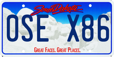 SD license plate 0SEX86